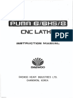 Daewoo PUMA 6HS CNC Lathe Instruction Manuall