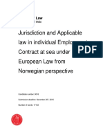 Jurisdiction and Applicable Law in Individual Employment Contract at Sea Under European Law From Norwegian Perspective PDF