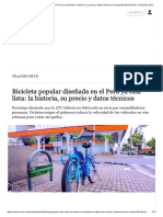 Bicicleta Popular Diseñada en El Perú Ya Está Lista: La Historia, Su Precio y Datos Técnicos