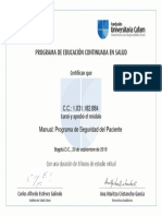 Manual Programa de Seguridad Del Paciente - Certificado de Aprobación Del Curso - Primer Intento PDF