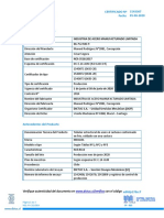 Certificado #Fecha: Industria de Acero Manufacturado Limitada