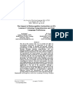 The Impact of Metacognitive Instruction On EFL Learners' Listening Comprehension and Oral Language Proficiency PDF