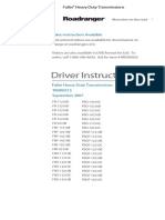 Driver Instructions Transmission Freightliner