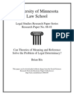 Can Theories of Meaning and Reference Solve The Problem of Legal Determinacy¡ Bix