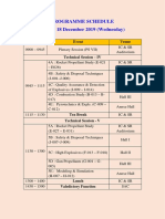 Programme Schedule Day 3: 18 December 2019 (Wednesday) : Time (HRS) Event Venue