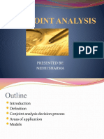 Conjoint Analysis: Presented By: Nidhi Sharma