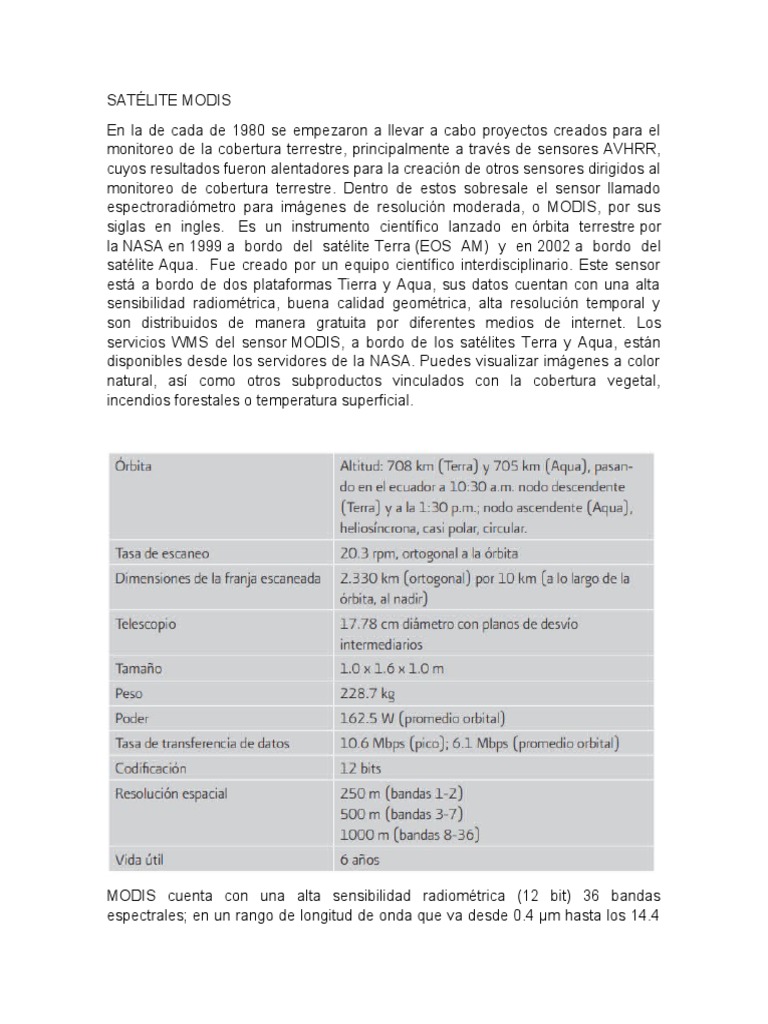 Satélite Modis | PDF
