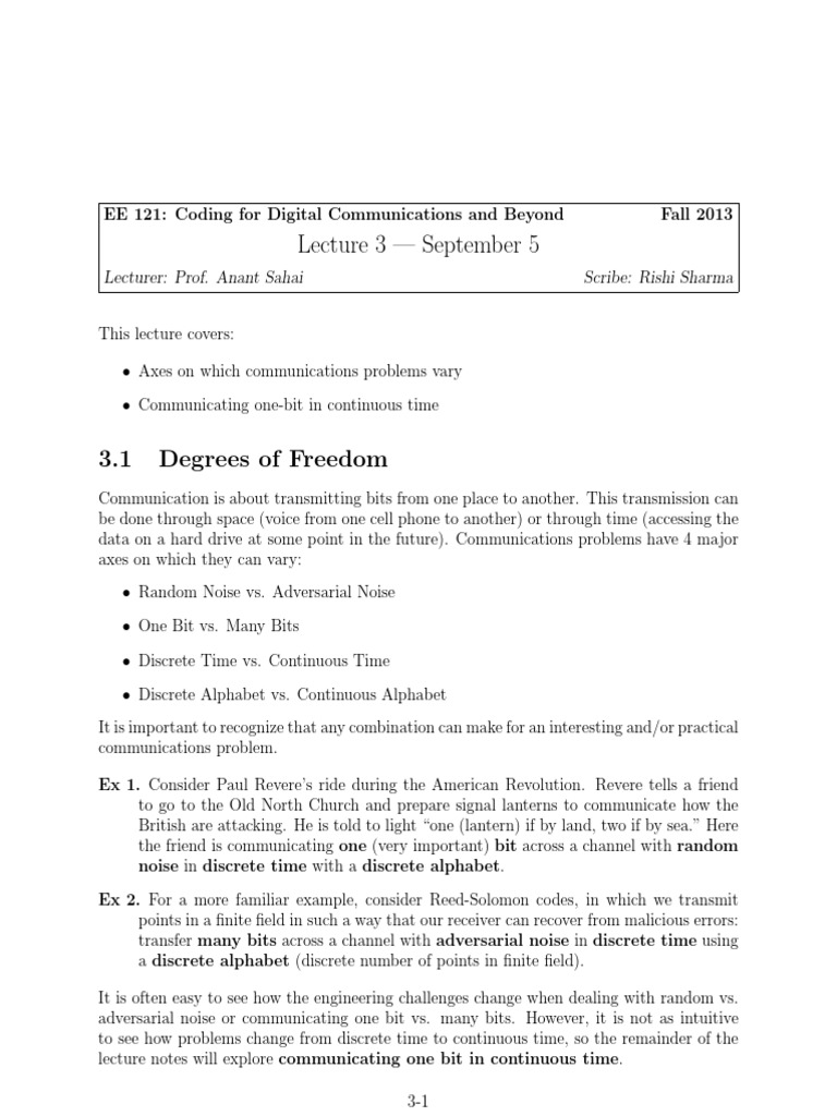 Lec03 PDF | PDF | Signal To Noise Ratio | Modulation