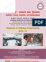 Msme-Tool Room, Hyderabad: Calender of Training Programmes 2010 - 11