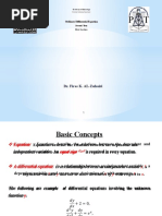 Dr. Firas K. AL-Zuhairi: Ordinary Differential Equation