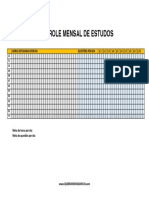 Controle Mensal de Estudos PDF