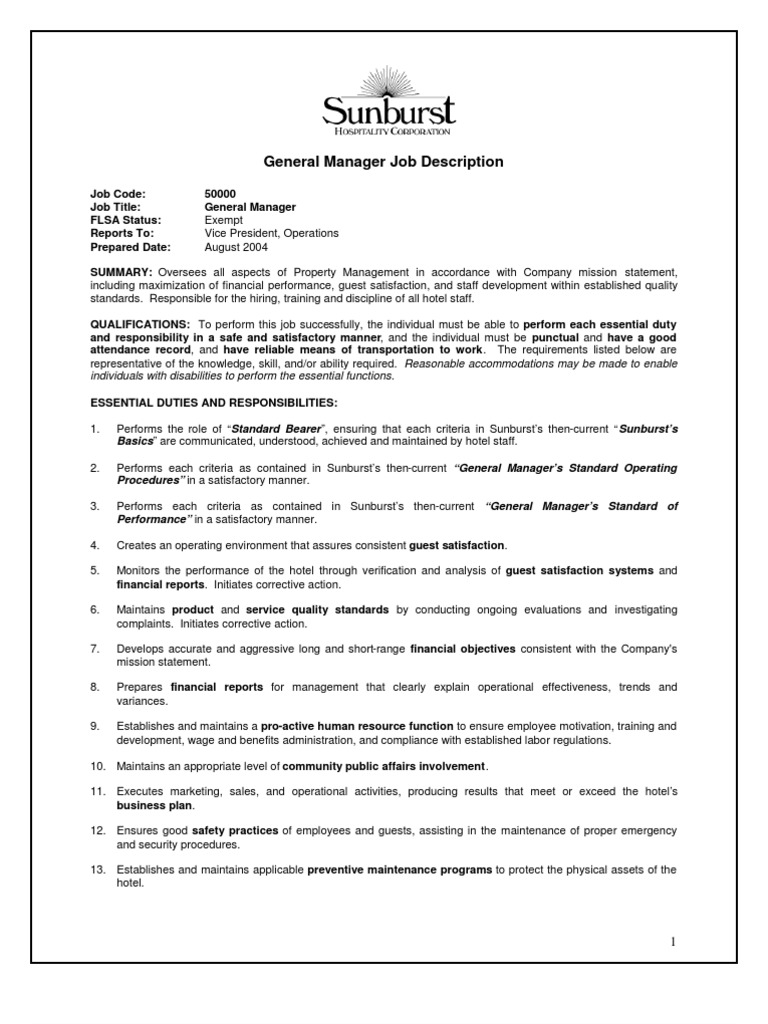 General Manager 1278443155 | PDF | General Manager | Employment