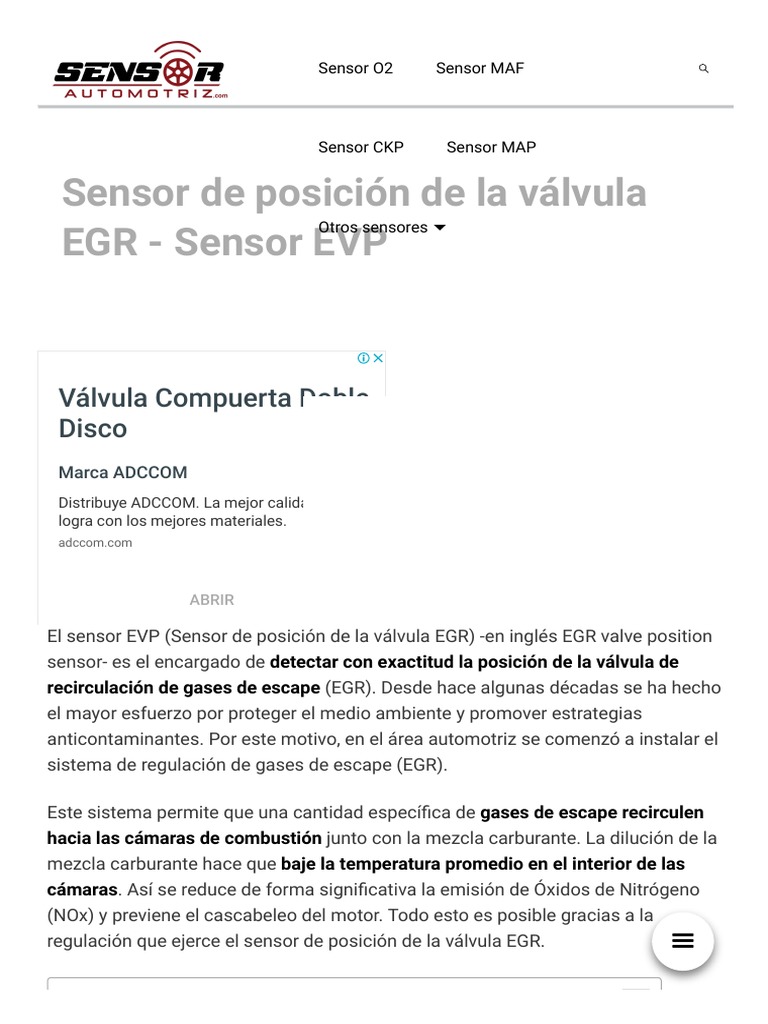 Sensor EVP y su Función en EGR | PDF | Electrónica | Tecnología de ...