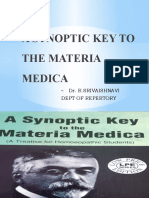 A Synoptic Key To The Materia Medica: Dr. R.Srivaishnavi Dept of Repertory