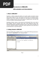 Procedure: Introduction To SIMULINK AM Modulation and Demodulation