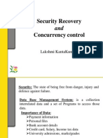 Security Recovery Concurrency Control: Lakshmi Kantakumar N