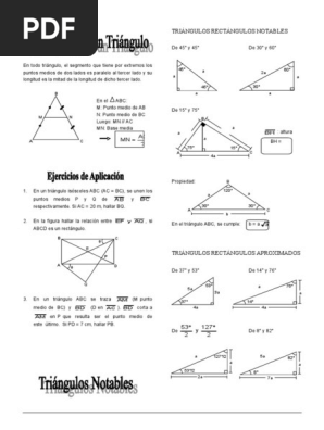 Triangulos Notables Pdf Sistema De Coordenadas Cartesianas Triangulo