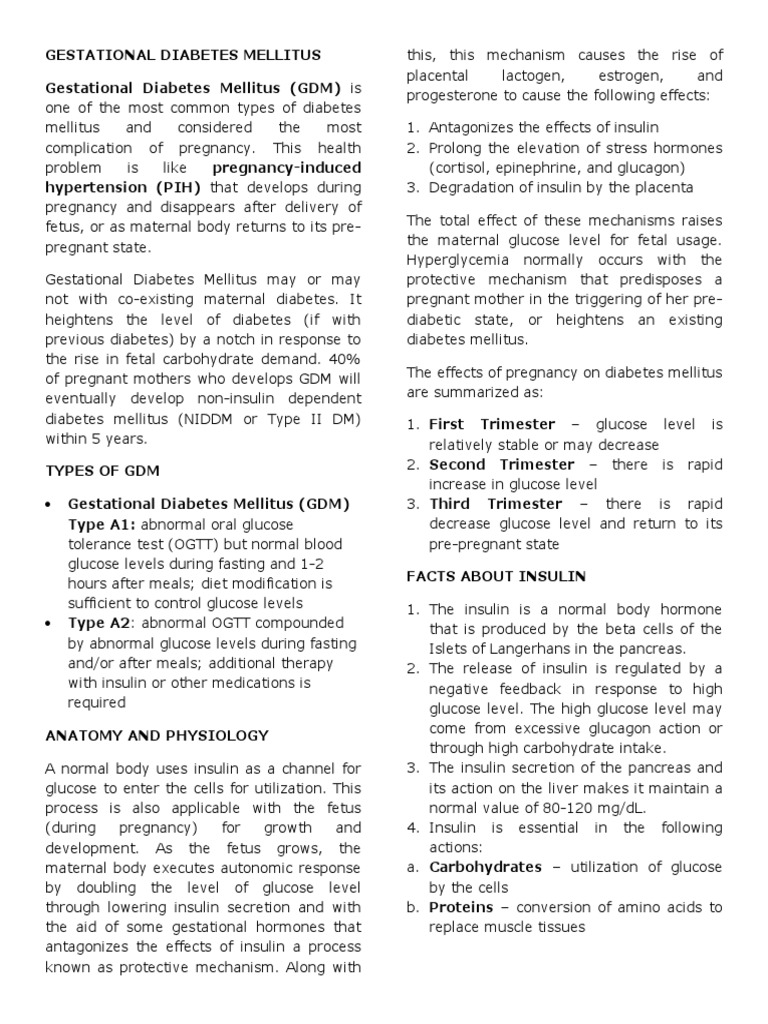 Understanding Gestational Diabetes Mellitus | PDF | Gestational ...