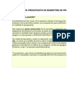 2) Plantilla de Presupuesto Del Producto Terminado