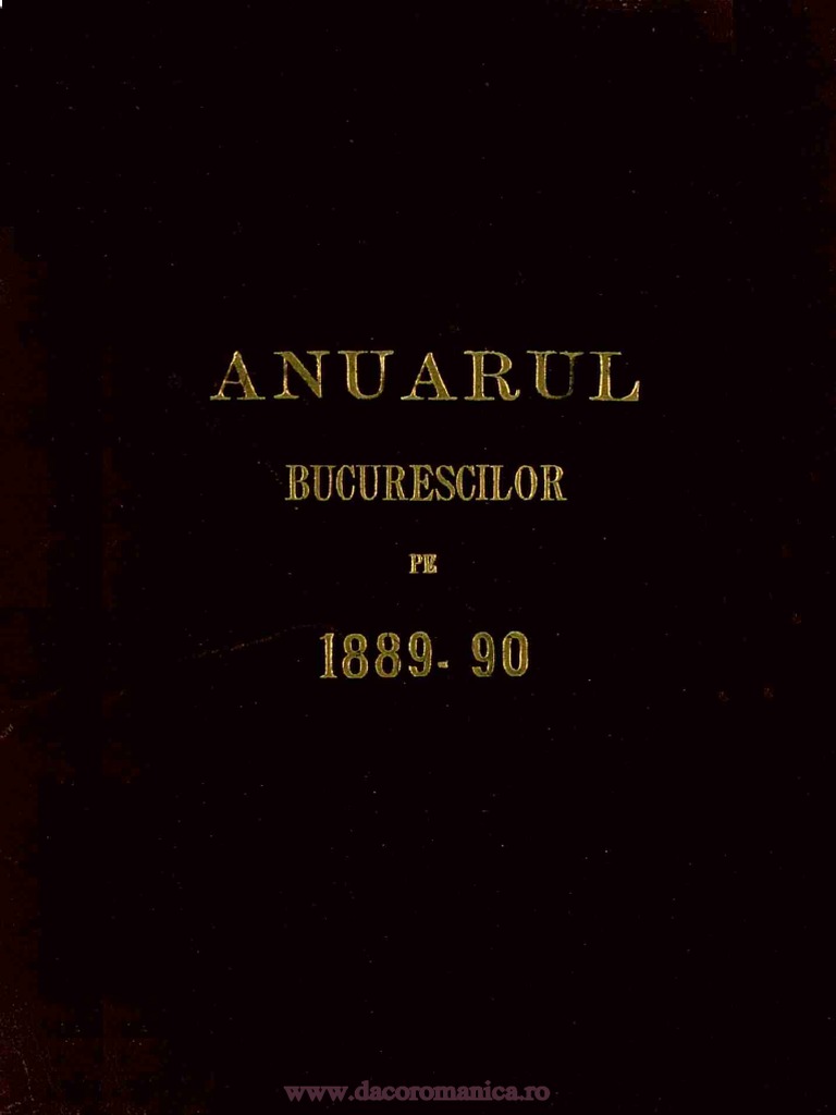 Anuar Bucuresti 1889 | PDF