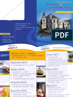 Valarep Château Fortier Menus 2010-2011