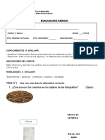 Prueba de ciencia 1 basico cambios en los materiales 2019