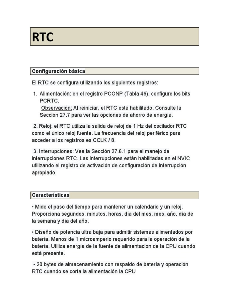 Guía de Configuración RTC | PDF | Reloj | Unidad Central de procesamiento