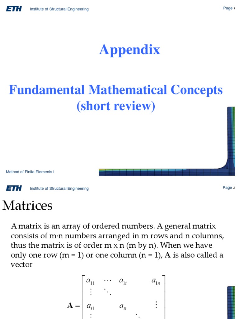 Finite Elements I: Matrix Fundamentals | PDF | Matrix (Mathematics ...