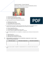 Evaluación formativa de Ciencias Naturales sobre propiedades de la luz