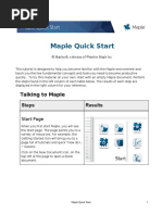 Maple Quick Start: Talking To Maple Steps Results