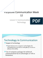 Purposive Communication Week 12: Lesson V: Communication and Technology