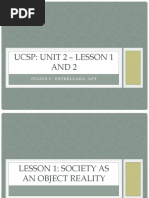 Ucsp: Unit 2 - Lesson 1 and 2: Julius C. Estrellado, LPT