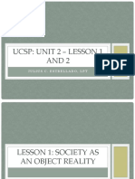 Ucsp: Unit 2 - Lesson 1 and 2: Julius C. Estrellado, LPT