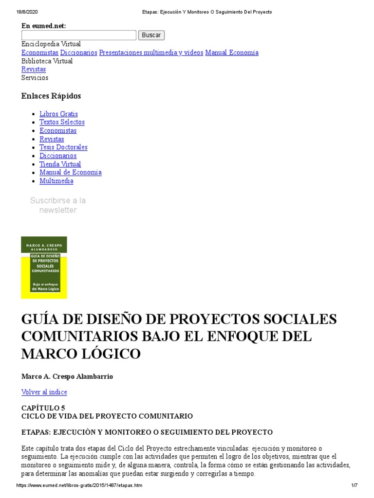 Guía de Diseño de Proyectos Sociales Comunitarios Bajo en El Enfoque ...