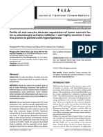 Perilla oil and exercise decrease expressions of tumor necrosis fac-tor-α, plasminogen activator inhibitor-1 and highly sensitive C-reac- tive protein in patients with hyperlipidemia