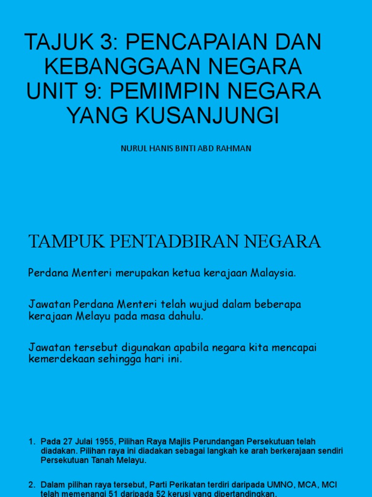 Unit 9 Pemimpin Negara Yang Kusanjungi1  PDF