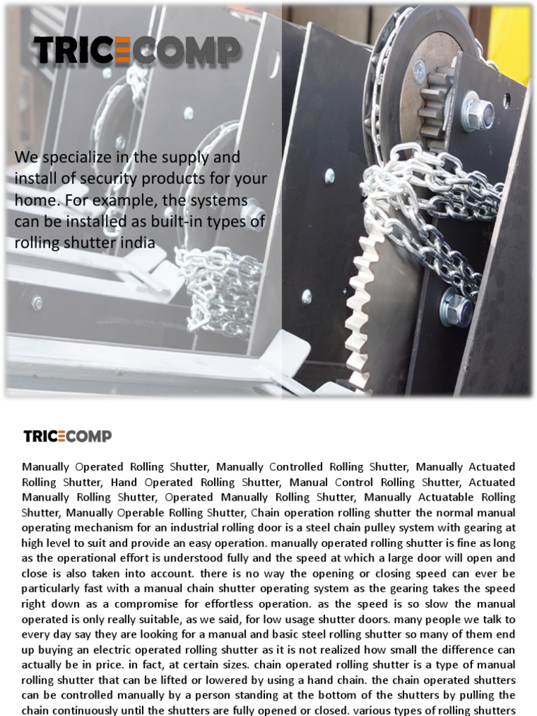 Manual and Electric Rolling Shutters Guide | PDF | Shutter (Photography ...