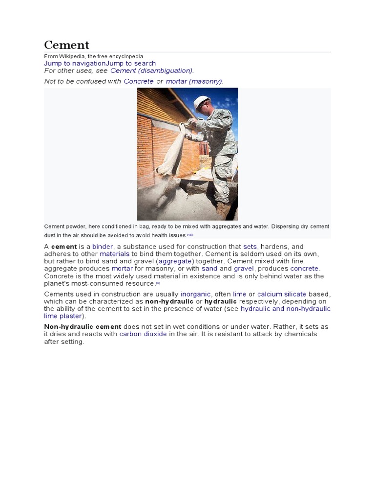Understanding Cement: Types and Uses | PDF | Home & Garden