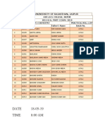 BSc Chemistry Practical Roll List