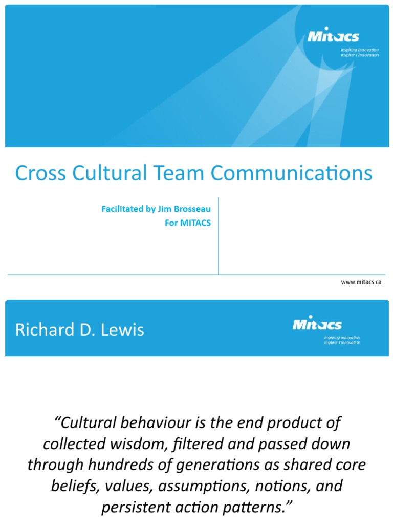 Cross Cultural Team Communications: Facilitated by Jim Brosseau For ...