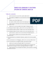 FAQ - Inscripción de Cursos 2020 - 20 PDF