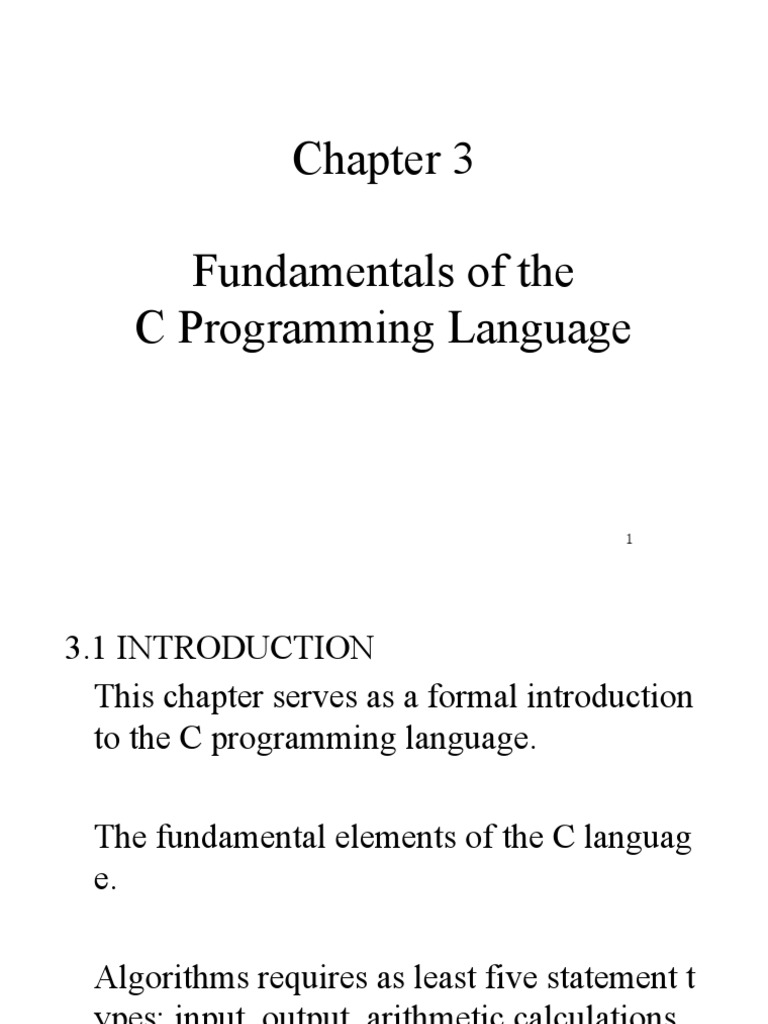 Fundamentals of The C Programming Language | PDF | Data Type | C ...