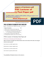 PPSC Lecturer of Chemistry Past Paper PDF Download