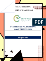 1 National Pil Drafting Competition, 2020: Propostions