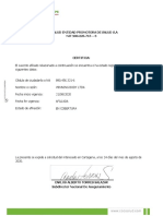Certificado de afiliación EPS Coosalud