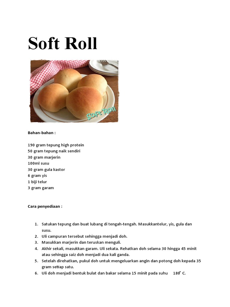 Resep Soft Roll Empuk dan Lezat | PDF