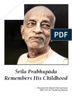 Srila Prabhupada Remembers His Childhood