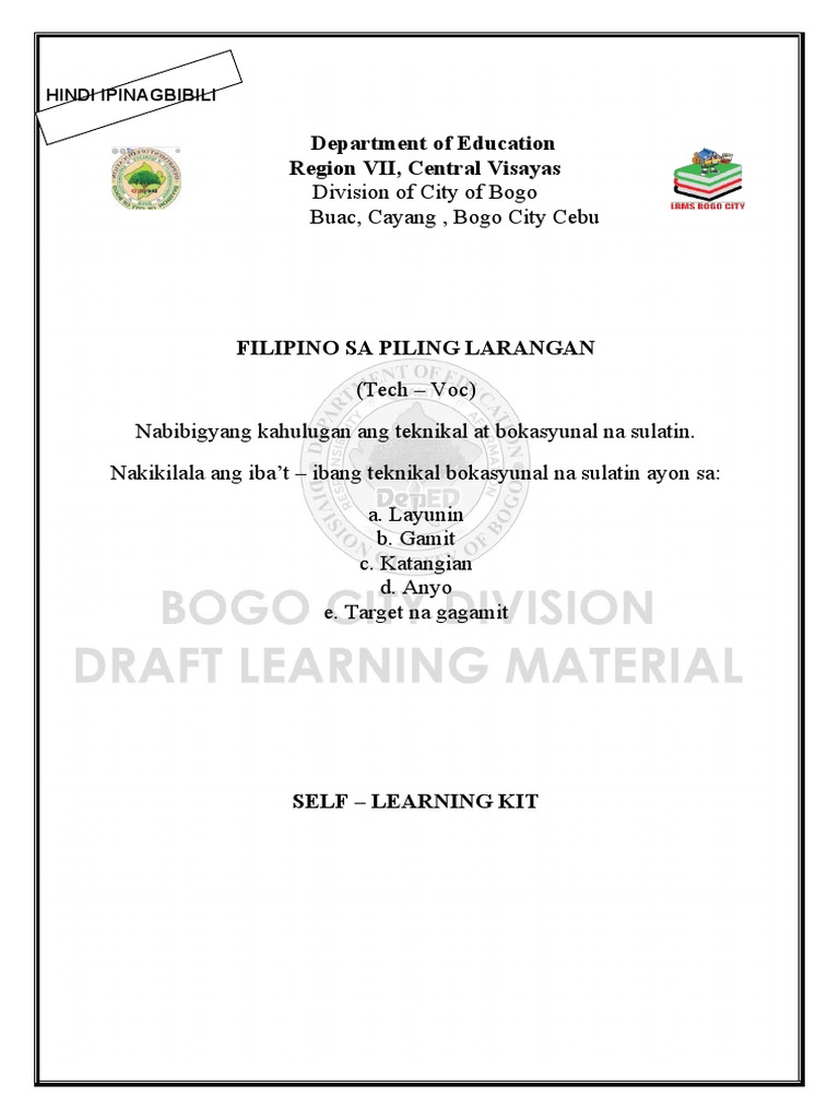 Piling Larang - Tech Voc - Emz - Week1.2 | PDF