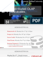 Distributed OLAP Databases: Intro To Database Systems Andy Pavlo