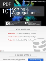 Sorting & Aggregations: Intro To Database Systems Andy Pavlo